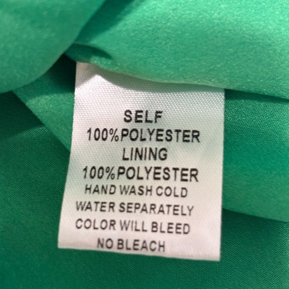 NWOT Pinch Paisley Green White Maxi Dress Flutter Sleeve Tie Waist - Picture 9 of 11